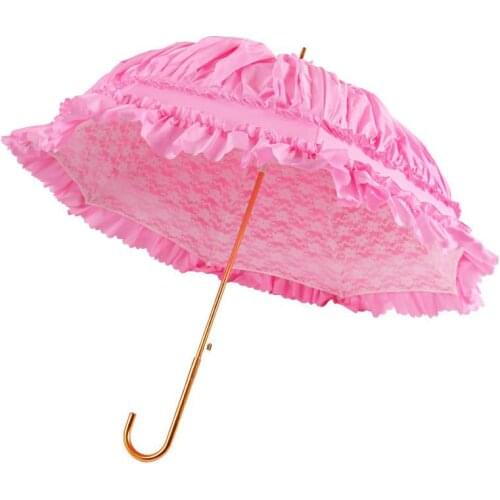 Homemade Japanese Soft Sister Lace Princess Lolita Court Loli Parasol Bride Umbrella Long Handle Umbrella Sun Umbrella