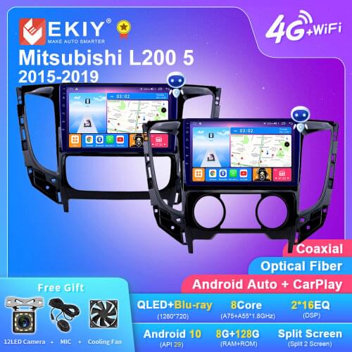 EKIY 6G+128G Android 10 Car Radio GPS For Mitsubishi L200 5 2015-2019 Manual Multimedia Player Navigation Stereos 2 DIN no DVD