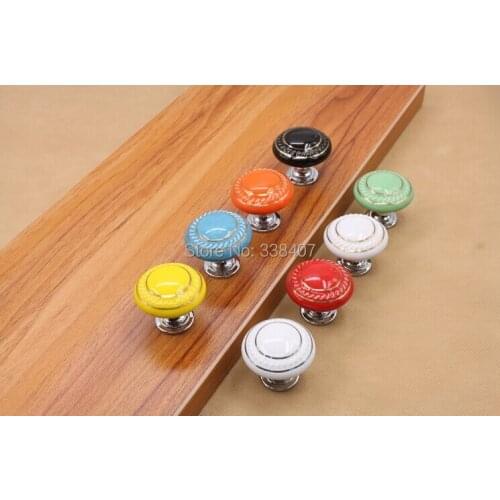 Ceramic Alloy Furniture Drawer Hardware Kitchen Cabinet / Drawer Pulls and Knobs
