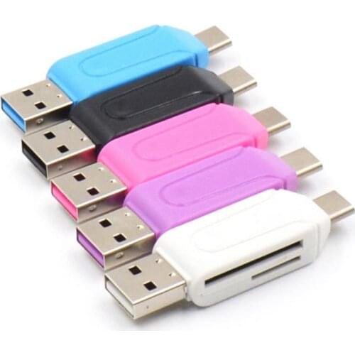 Card Readers OTG Adapter High Quality 2 In 1 Type-c USB OTG Adapter Universal Micro TF SD Card Reader Memory Cards Accessories
