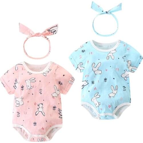 Summer Baby Girls Romper Cotton Short sleeveInfant Rompers Cute print Newborn Clothes jumpsuit One-Piece Outfit