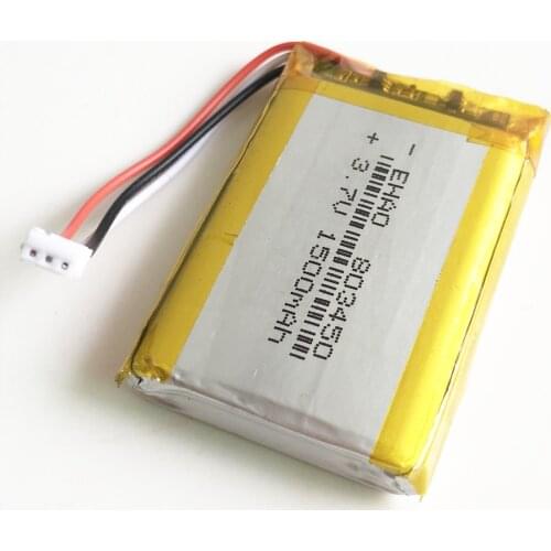3.7V 1500mAh Lithium Polymer LiPo Rechargeable Battery with JST ZH1.5mm 3pin connector For MP3 DVD PAD camera GPS laptop 803450