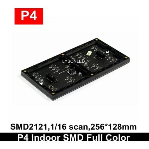 LYSONLED 40 pcs/lot P4 Indoor SMD Full Color Led Display Module 256x128mm, 1/16 Scan SMD2121 LED 64x32dots