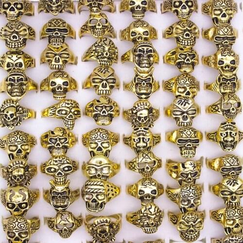 March New Skeleton Rings For Men Women 20 Pieces One Pack Mix Style Wholesale Jewelry Lots Punk Style Ring