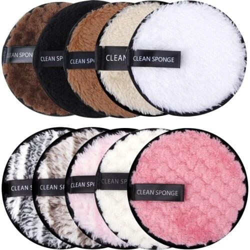 Reusable Washable Make-up Remover Sponge Microfiber Face Cloth Washable Cotton Wipes Facial Towel Care Cleaning Pads Tool Puff