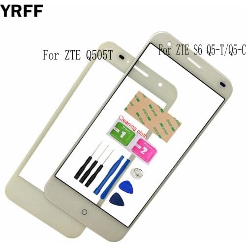 Mobile Outer Glass For ZTE Q505T S6 Q5-T/Q5-C Front Glass Panel Replacement (No Touch Screen Digitizer Panel )