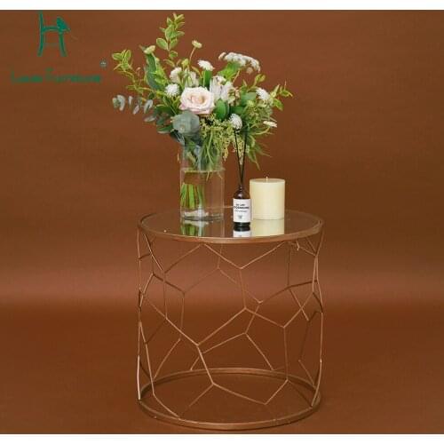 Louis Fashion Coffee Tables Nordic Iron Art Simple Round Iron Mirror Simple and Modern