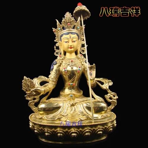 Qinghai Kumbum Monastery production / copper gilt Large White Tara Buddha / high 30CM