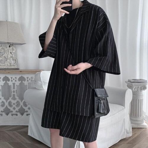 Men Outfit All-match Comfortable Loose Design Trendy Men Coat Shorts Suit Beach Shorts Streetwear Casual Mens Suit 2 Pieces