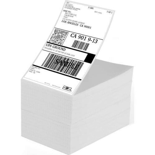 Phomemo 4x6 Pack of 500 Thermal Shipping Labels for Printer Fanfold Paper Mailing Label Stickers for UPS USPS DHL Packages