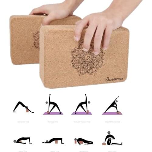 Natural Cork High Density Yoga Brick Eco-Fridenly Non-slip Dance Pilates Leg Pressing Exercise Yoga Block Yoga Equipment