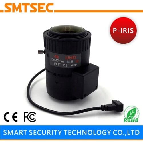 NEW 3.6-17mm Varifocal Auto IRIS 4K UHD Lens 129-31 Degrees F1.5 1/1.8" CS Mount CCTV Lens for Security IP Camera
