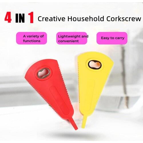 New 4 In 1 Multifunctional Bottle Opener Can Opener Plastic Screw Cap Beer Bottle Opener Multi-Purpose Anti-Skid Capper Open Can