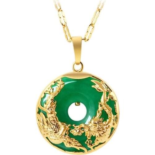 Chrysoprase pendant female in extremely good fortune to inset jades necklace wechat business hot style a undertakes