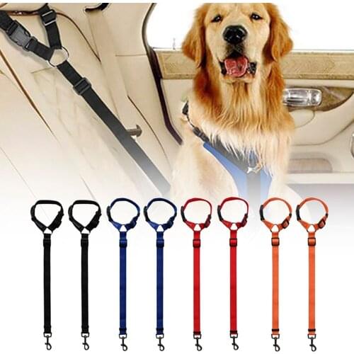 Dog Leash Seat Belt Strap Dog Lead Leash Small Medium Adjustable Dog Cat Car Safety Belt for Dogs Travel Traction Collar Harness