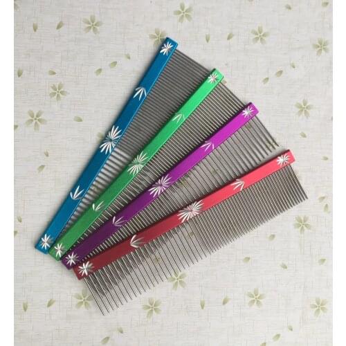 20CM*3.4 Stainless steel colorized hairdressing pet comb