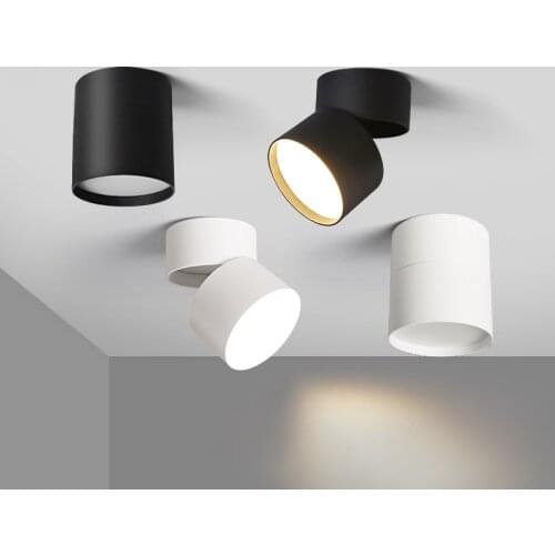 Angle Adjustable Dimmable Surface Mounted Downlight Ceiling Lamp 9W 12W 15W LED COB Spot Light AC110/220V Ceiling Light