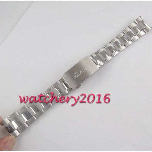 Watch Strap 20mm Stainless Steel Watch Band Bracelet Fit parnis Mens Watch
