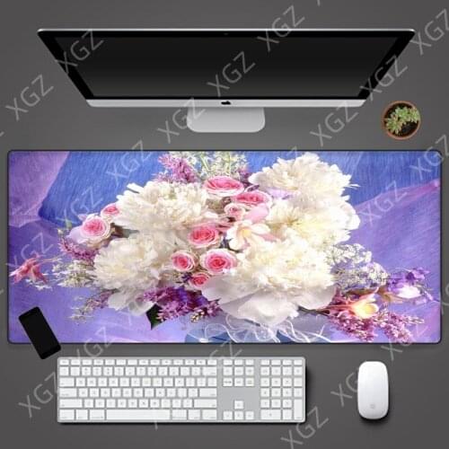 Yuzuoan XL Merrige Rubber Large Mouse Pad Pink Rose Flower Notebook Computer Mouse Best-selling Free Shipping Durable Pad