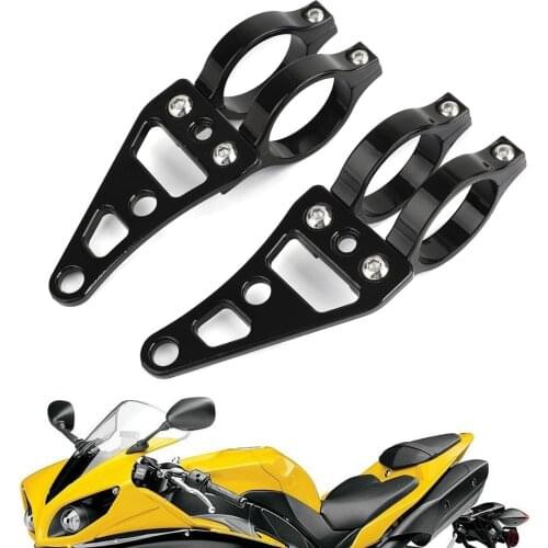 Artudatech Universal 41mm Headlight Mount Bracket Fork Ear Chopper Cafe Racer Black For BMW For Yamaha Motorcycle Parts