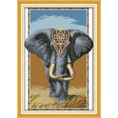 Everlasting Love Elephant King Chinese Cross Stitch Kits Ecological Cotton Stamped 11 14CT DIY Gift Wedding Decoration For Home