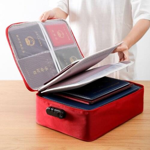 Visible Password Double Layer Files Bag Briefcase Document Pouch Business Travel Storage Bag