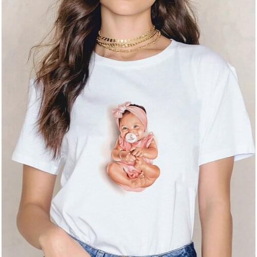 Kawaii Print Angel 90s Fashion T Shirt Women Short Sleeved O-neck T-shirt Vintage Ullzang Tshirt Harajuku Top Tees Female