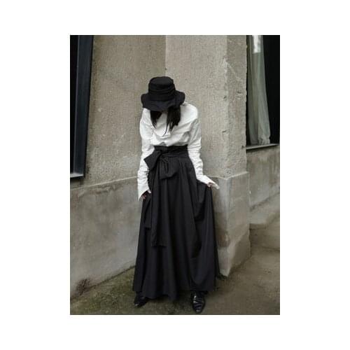 Dark deconstruction of Yamamoto Black Gothic minority design sense of irregular half-length skirt woman a-line high-waisted dres