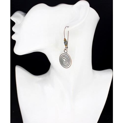 Retro Round Circular Spiral Mosquito-repellent Earrings For Women Dangle Earrings Bohemian Jewelry Female Earings Oorbellen