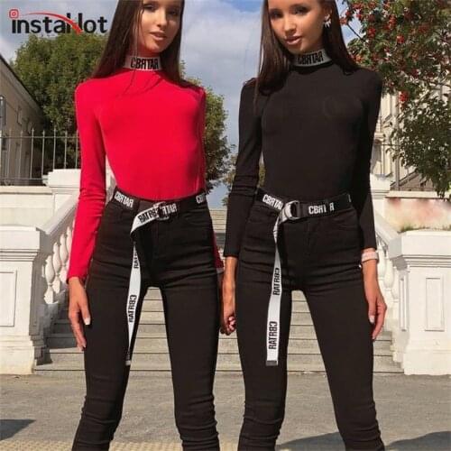 InstaHot Letter Print Fashion 2019 Belt Women Cool Elegant Black and White Style Belt Girdle Simple Sashes Popular Office Lady