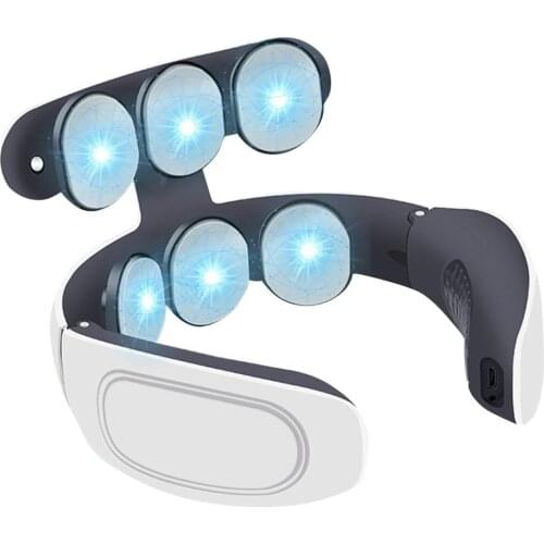 1pc Multifunctional Electric Neck And Shoulder Massager 6 Heads Rechargeable Hot Compress Protect Neck Relax Massager