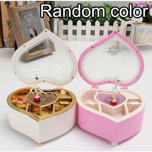 1PC Heart Shaped Jewellery Music Box Ballerina Dancer Christmas Gift Decoration