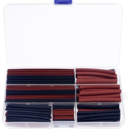 150Pcs 2 : 1 Polyolefin H-type Heat Shrink Shrinking Tubing Tube Red+Black kit set