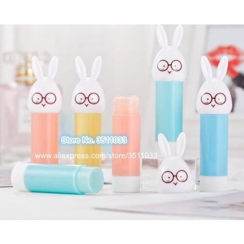 3.6g Cartoon Directly Filling Lovely Lipstick Refillable Bottle Makeup Tool Cute Rabbit Shape Cosmetic Empty Lip Balm Bottle