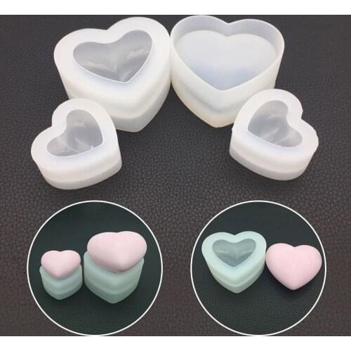 3D Love Heart Dessert Cake Silicone Mold Mousse Home Kitchen Baking Pastry Decoration Tools Handmade Crystal Cake Candy Moulds