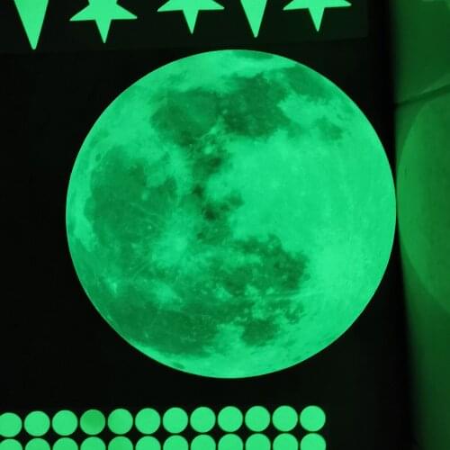 435pcs/set 30cm Moon Stars Luminous Wall Stickers for Kids Room Home Decoration Glow In The Dark Ceiling Nursery Wall Decals