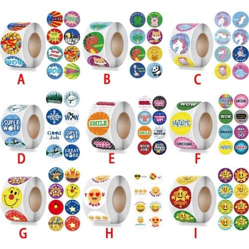 500 Pcs Reward Stickers Motivational Stickers Roll Kids School teacher Reward Students Teachers Cute Animals Sticker Seal Labels