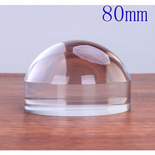 6X 80mm Acrylic Spherical Magnifier Desktop Paper Map Magnifying Glasses Handheld Reading Glass 6 Times Display Appreciate