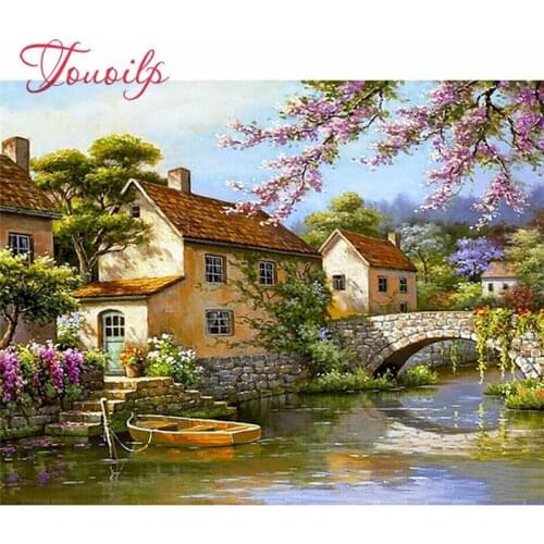DIY Diamond Embroidery Autumn small bridge Full Square/round Diamond Painting Cross Stitch Kit Mosaic Home Decor