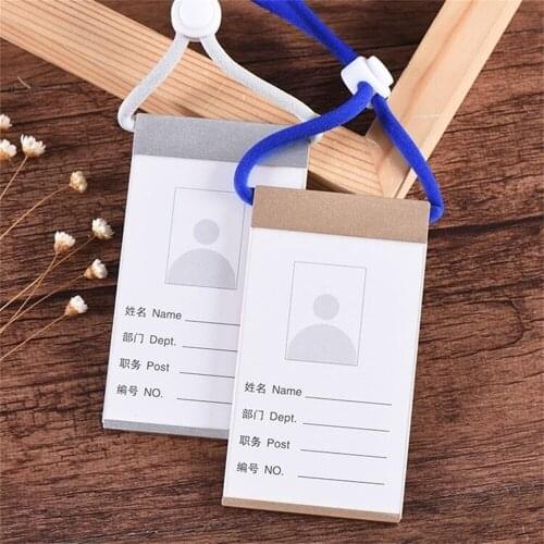 Aluminum Employee Name ID Card Holder Cover Metal Work Certificate Identity Badge With Necklace Lanyard School Office Supplies