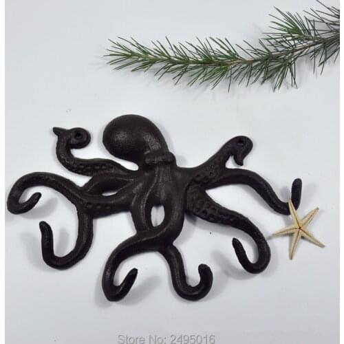 Cast iron Decorative Octopus Key Holder Wall Decor, 11 Inch