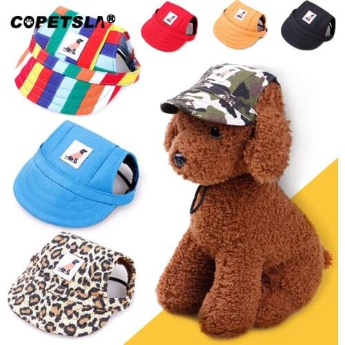 Copetsla 2021 New Summer Pet Dog Hat Cap S M SIze Outdoor Dog Baseball Cap Canvas Small Dog Sunscreen Accessories