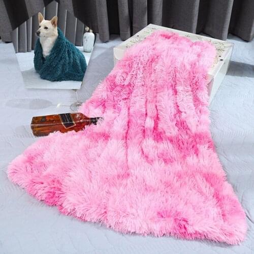 Pet Long Plush Bed Fluffy Dog Cat Blanket Warm Soft Cats Blankets Mattress Thin Covers For Puppy Cats Sofa Cushion Supplies