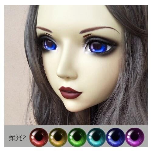 DM060) Girl Sweet Resin Japanese Anime Kigurumi Mask Cosplay Lolita Crossdressing Lifelike BJD Masks Eyes Color for Choose