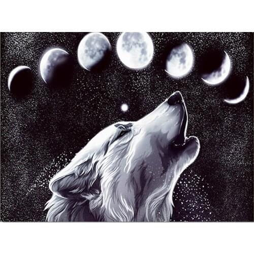 Wolf Tiger Owl Lion Deer Printed Canvas 11CT Cross Stitch Complete Kit DIY Embroidery DMC Threads Knitting Hobby Needle