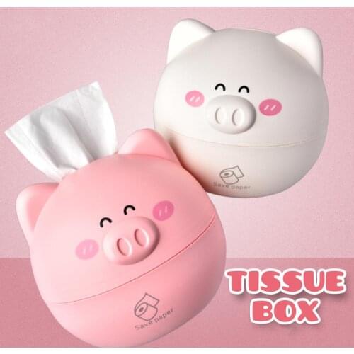 Cute Smile Pig Tissue Boxes Kitchen Towel Holder Desktop Tissue Paper Storage Box Bathroom Napkin Container Toilet Accessories