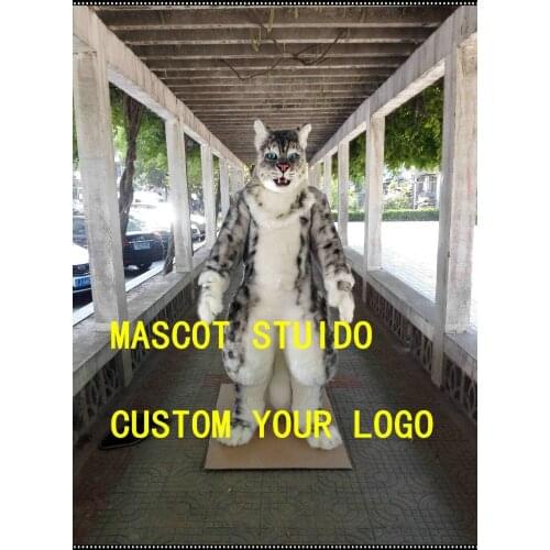 Cosplay Animal Snow Leopard Mascot Costume Suit Party Game Fancy Dress Outfit Adults Size Advertising Parade Halloween Fursuit