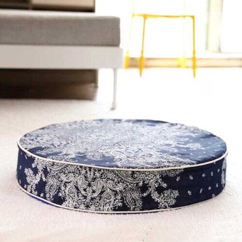 Round Memory Foam Platform Dog Bed | Plush Mattress for Orthopedic Joint Relief with Removable Washable Cover Waterproof Liner