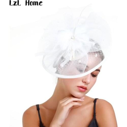 LzL Home Bridal Hat Headdress Exquisite Flower Hair Accessories Horse Racing Hat Explosion Hairpin Headdress