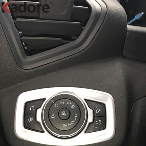 For Ford Escape Kuga 2017 2018 2019 ABS Matte Interior Headlight Switch Control Button Panel Cover Trim Car Accessories
